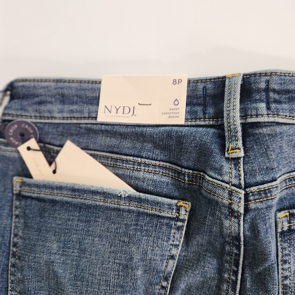 Nydj Womens Size 8P Petite Jeans Crop Wide Leg pedal pusher seline Stretch 01 - Picture 7 of 15